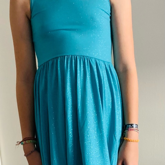 Super Pretty Blue Sparkly me.n.u Dress. Girls Sz M. Spandexy and just perfect! - Picture 4 of 4